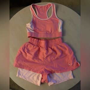 Wilo the label Pink Sports Bra and Shorts Set